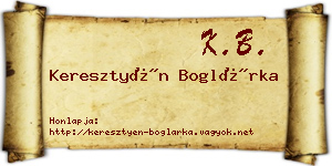 Keresztyén Boglárka névjegykártya